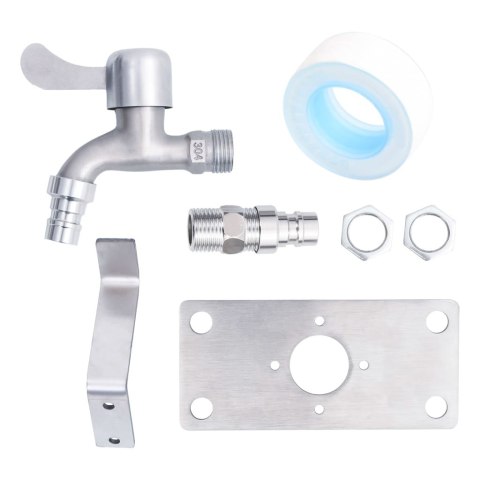 KRAN OGRODOWY NA KWADRATOWYM SŁUPKU 80CM STAL NIERDZEWNA