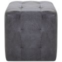 PUFY 2 SZT SZARE 30X30X30CM SZTUCZNA SKÓRA ZAMSZOWA