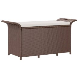 ŁAWKA OGRODOWA Z PODUSZKĄ BRĄZOWA 116X46X57CM POLIRATTAN