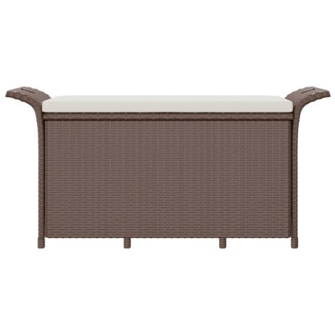 ŁAWKA OGRODOWA Z PODUSZKĄ BRĄZOWA 116X46X57CM POLIRATTAN