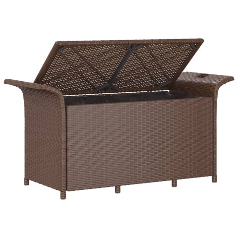 ŁAWKA OGRODOWA Z PODUSZKĄ BRĄZOWA 116X46X57CM POLIRATTAN
