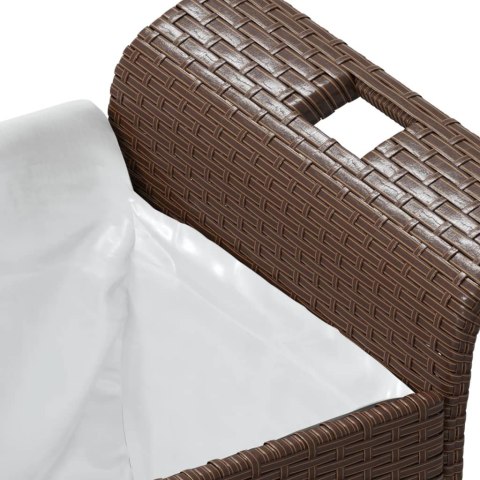 ŁAWKA OGRODOWA Z PODUSZKĄ BRĄZOWA 116X46X57CM POLIRATTAN