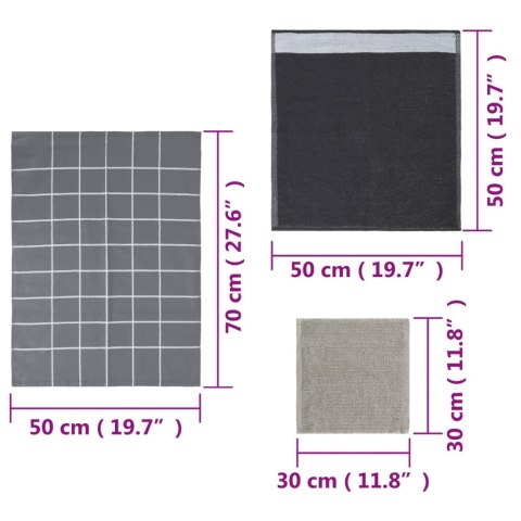 ZESTAW 12 RĘCZNIKÓW SZARY BAWEŁNA