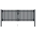 DWUSKRZYDŁOWA BRAMA OGRODZENIOWA STAL 306X125CM ANTRACYTOWA