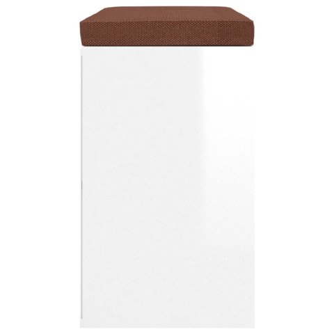 ŁAWKA Z MIEJSCEM NA BUTY POŁYSK BIAŁA 103X30X48CM