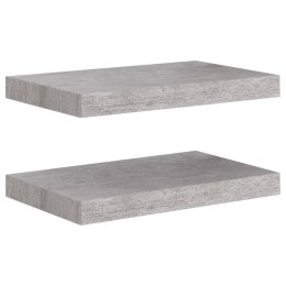 PÓŁKI ŚCIENNE 2 SZT SZAROŚĆ BETONU 40X23X3,8CM