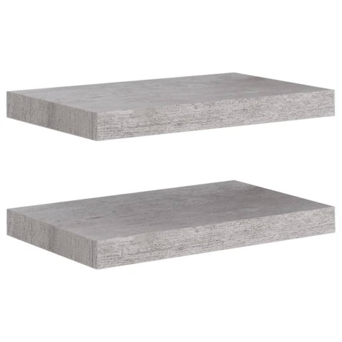 PÓŁKI ŚCIENNE 2 SZT SZAROŚĆ BETONU 40X23X3,8CM