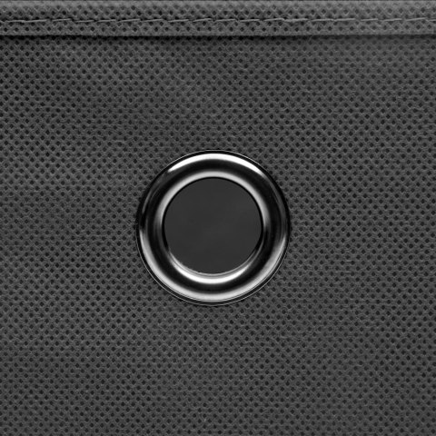 PUDEŁKA Z POKRYWAMI 10 SZT. SZARE 32X32X32CM TKANINA