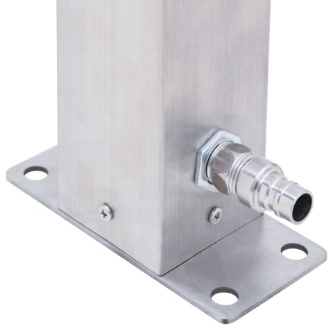 KRAN OGRODOWY NA KWADRATOWYM SŁUPKU 100CM STAL NIERDZEWNA