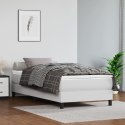 ŁÓŻKO KONTYNENTALNE Z MATERACEM BIAŁE 100X200CM EKOSKÓRA