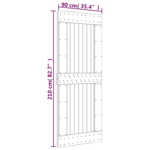 DRZWI PRZESUWNE 90X210CM DREWNO SOSNOWE
