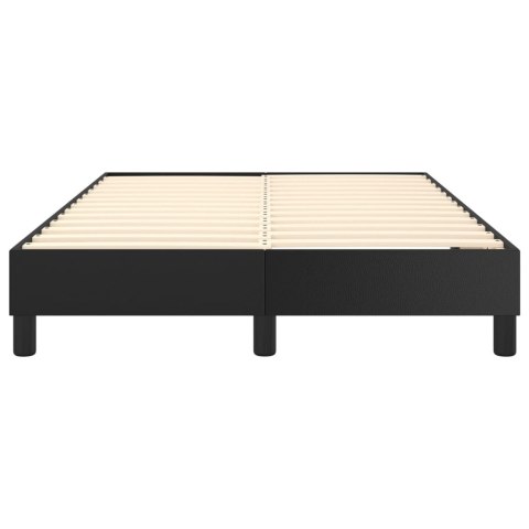ŁÓŻKO KONTYNENTALNE CZARNE 120X200CM OBITE SZTUCZNĄ SKÓRĄ