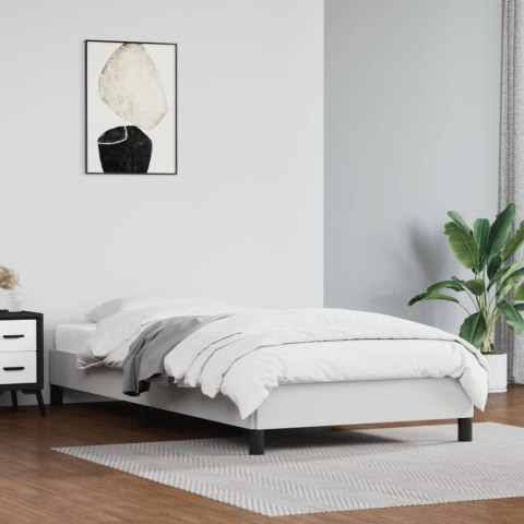 RAMA ŁÓŻKA BIAŁA 80X200CM OBITA SZTUCZNĄ SKÓRĄ