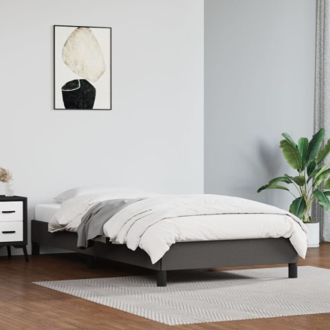 RAMA ŁÓŻKA SZARA 90X200CM OBITE SZTUCZNĄ SKÓRĄ