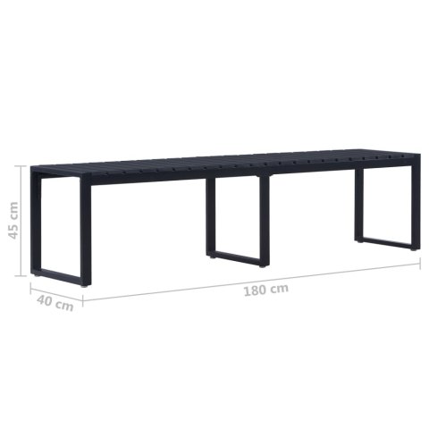 ŁAWKA OGRODOWA 180CM PŁYTA PS CZARNA
