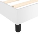 ŁÓŻKO KONTYNENTALNE BIAŁE 90X200CM OBITE SZTUCZNĄ SKÓRĄ