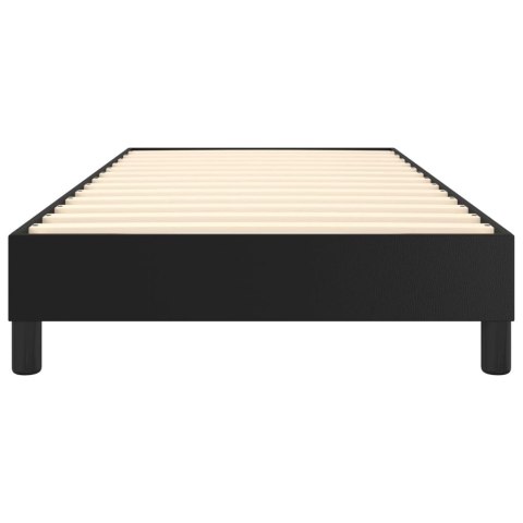 ŁÓŻKO KONTYNENTALNE CZARNE 90X200CM OBITE SZTUCZNĄ SKÓRĄ