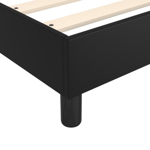 ŁÓŻKO KONTYNENTALNE CZARNE 90X200CM OBITE SZTUCZNĄ SKÓRĄ