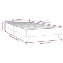 ŁÓŻKO KONTYNENTALNE SZARE 90X200CM OBITE SZTUCZNĄ SKÓRĄ