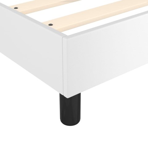 ŁÓŻKO KONTYNENTALNE Z MATERACEM 120X200CM BIAŁE EKOSKÓRA
