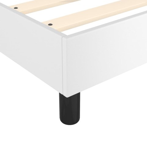 ŁÓŻKO KONTYNENTALNE Z MATERACEM 80X200CM BIAŁE EKOSKÓRA