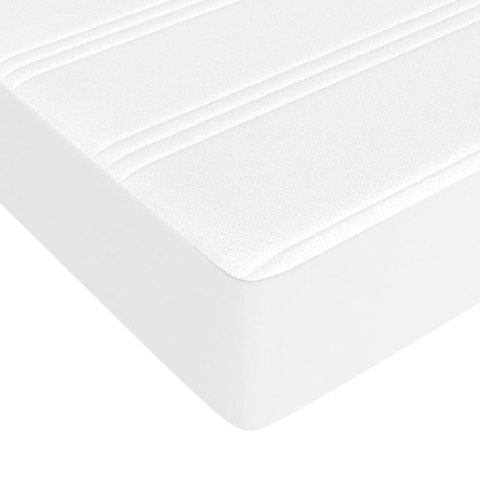 ŁÓŻKO KONTYNENTALNE Z MATERACEM 80X200CM BIAŁE EKOSKÓRA