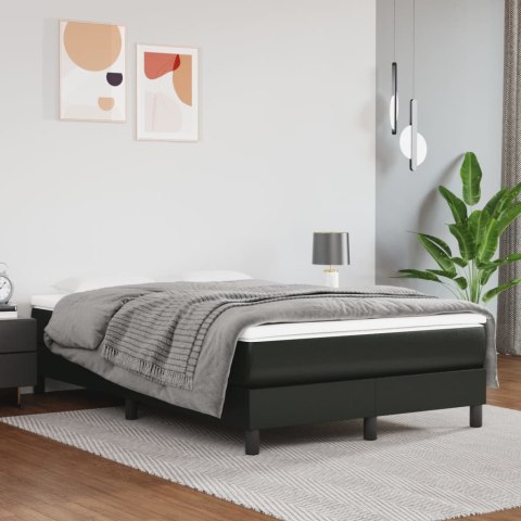 ŁÓŻKO KONTYNENTALNE Z MATERACEM 120X200CM CZARNE EKOSKÓRA