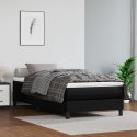 ŁÓŻKO KONTYNENTALNE Z MATERACEM 90X200CM CZARNE EKOSKÓRA