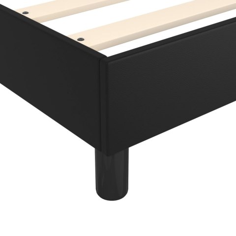 ŁÓŻKO KONTYNENTALNE Z MATERACEM 90X200CM CZARNE EKOSKÓRA