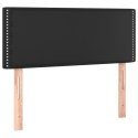 ŁÓŻKO KONTYNENTALNE Z MATERACEM 90X200CM CZARNE EKOSKÓRA