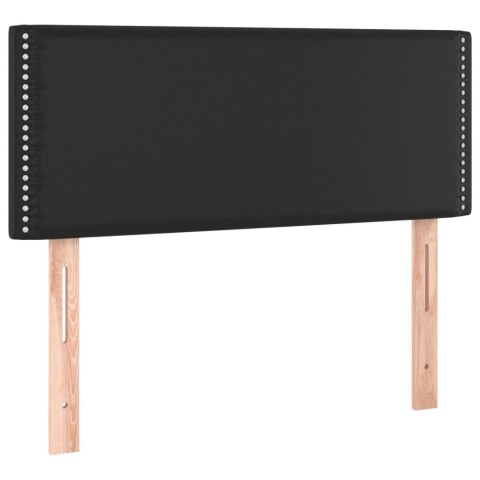 ŁÓŻKO KONTYNENTALNE Z MATERACEM 90X200CM CZARNE EKOSKÓRA