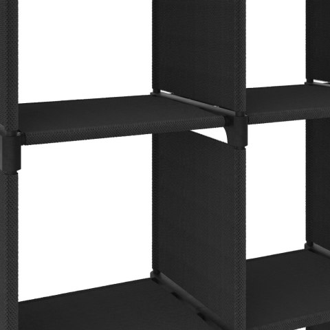 REGAŁ Z 12 PRZEGRODAMI CZARNY 103X30X141CM TKANINA