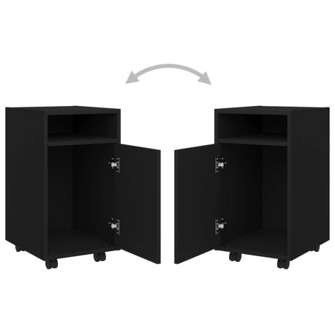 SZAFKA BOCZNA Z KÓŁKAMI CZARNA 33X38X60CM