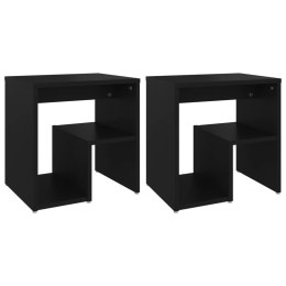 SZAFKI NOCNE 2 SZT CZARNE 40X30X40CM