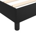 ŁÓŻKO KONTYNENTALNE 140X190CM CZARNE OBITE SZTUCZNĄ SKÓRĄ
