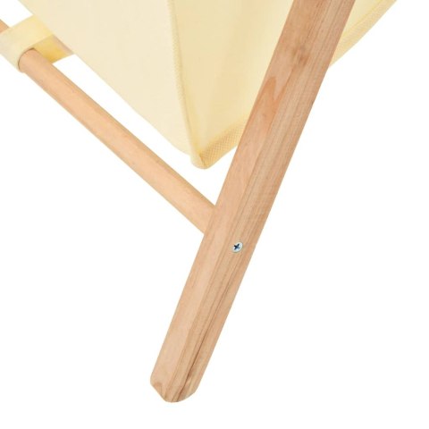 KOSZ NA PRANIE DREWNO CEDROWE I TKANINA BEŻOWY 42X41X64CM