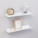 PÓŁKI ŚCIENNE 2 SZT POŁYSK BIAŁE 40X9X3CM