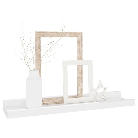 PÓŁKI ŚCIENNE 2 SZT POŁYSK BIAŁE 40X9X3CM