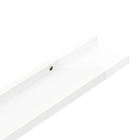 PÓŁKI ŚCIENNE 2 SZT POŁYSK BIAŁE 40X9X3CM