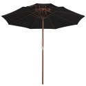 PARASOL OGRODOWY Z DWUPOZIOMOWĄ CZASZĄ CZARNY 270CM