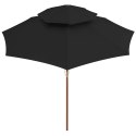 PARASOL OGRODOWY Z DWUPOZIOMOWĄ CZASZĄ CZARNY 270CM