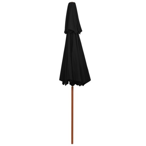 PARASOL OGRODOWY Z DWUPOZIOMOWĄ CZASZĄ CZARNY 270CM