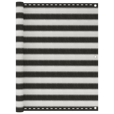 PARAWAN BALKONOWY Z HDPE 120X500CM ANTRACYTOWO-BIAŁY