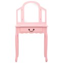 TOALETKA ZE STOŁKIEM RÓŻOWA 65X36X128CM DREWNO PAULOWNI