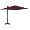 PARASOL WISZĄCY NA ALUMINIOWYM SŁUPKU BORDOWY 250X250CM