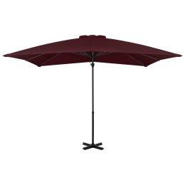 PARASOL WISZĄCY NA ALUMINIOWYM SŁUPKU BORDOWY 250X250CM