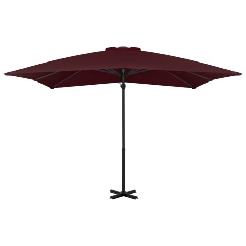PARASOL WISZĄCY NA ALUMINIOWYM SŁUPKU BORDOWY 250X250CM