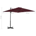 PARASOL WISZĄCY NA ALUMINIOWYM SŁUPKU BORDOWY 250X250CM