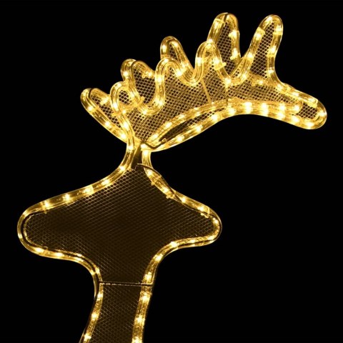 ŚWIĄTECZNA DEKORACJA RENIFER Z SIATKI 306 LED 60X24X89CM