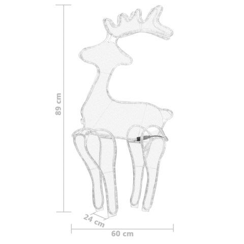 ŚWIĄTECZNA DEKORACJA RENIFER Z SIATKI 306 LED 60X24X89CM